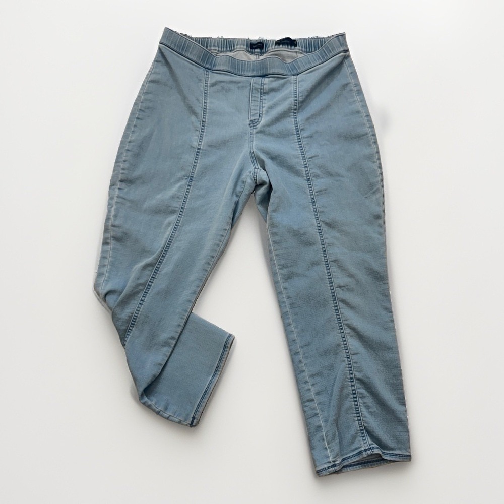 J Jill Slim Leg Ankle Pull On Jeans Women Large Light Wash Stretch